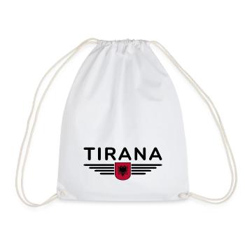 Tirana Design – Heart of Albania - Drawstring Bag - white - Front