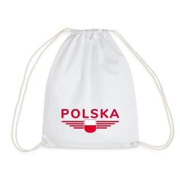 I Love Poland, Elegance Style Design T-Shirt - Drawstring Bag - white - Front