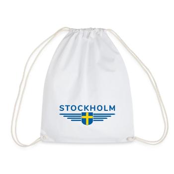 Stockholm T-Shirt for Fans and Travelers - Drawstring Bag - white - Front
