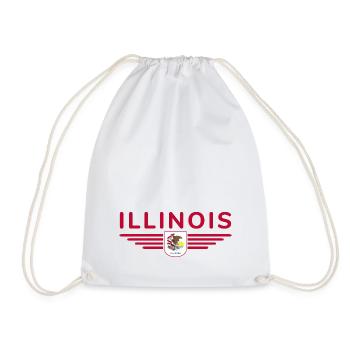 Illinois Fan T-Shirt – Show Love for Home - Drawstring Bag - white - Front