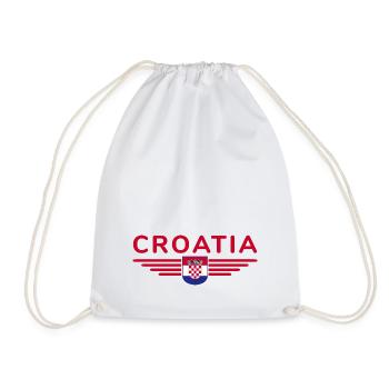 I Love Croatia, Elegance Style Design T-Shirt - Drawstring Bag - white - Front