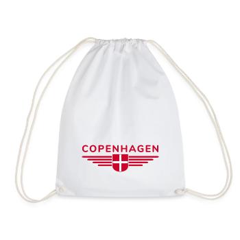 Copenhagen T-Shirt for Fans and Travelers - Drawstring Bag - white - Front