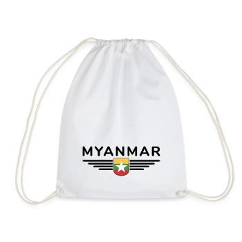 Myanmar T-Shirt – Ein Hauch von Tradition - Turnbeutel - Weiß - Vorne