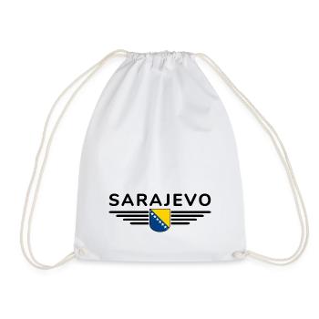 Sarajevo Bosnia Fan T-Shirt - Drawstring Bag - white - Front