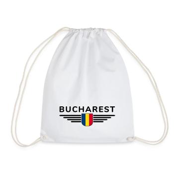Bukarest T Shirt für Rumänien Fans Outfit - Turnbeutel - Weiß - Vorne