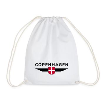 Copenhagen T-Shirt for Fans and Travelers - Drawstring Bag - white - Front