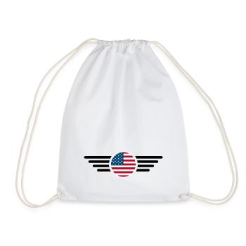 USA Freedom Spirit T-Shirt - Drawstring Bag - white - Front