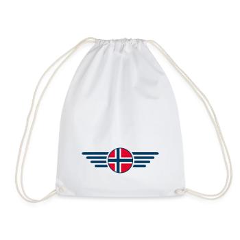 I Love Norway, Elegance Style Design T-Shirt - Drawstring Bag - white - Front