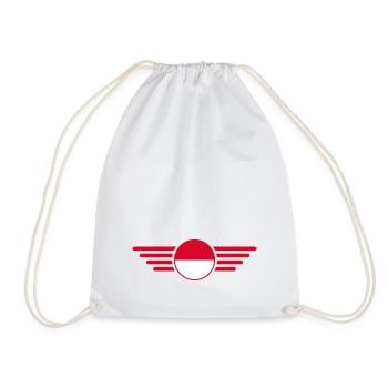 I Love Indonesia, Style Design T-Shirt - Drawstring Bag - white - Front