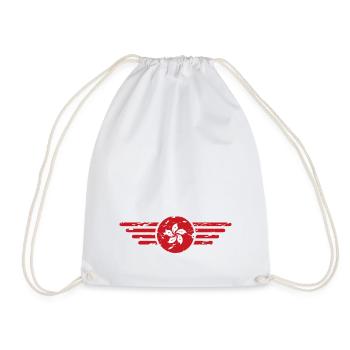 I Love Hong Kong, Style Design T-Shirt - Drawstring Bag - white - Front