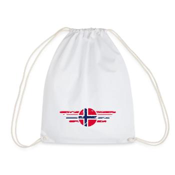 I Love Norway, Elegance Style Design T-Shirt - Drawstring Bag - white - Front