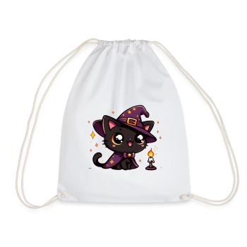 Witch Kitten - Drawstring Bag - white - Front
