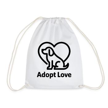 Adopt Love Pfotenherz - Turnbeutel - Weiß - Vorne