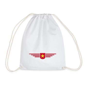Vietnam Fan, Outfit T Shirt Design - Drawstring Bag - white - Front