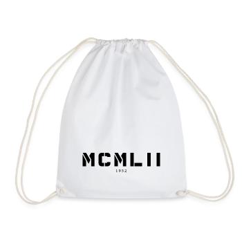 Roman numeral year of birth Made in 1952 - Drawstring Bag - white - Front