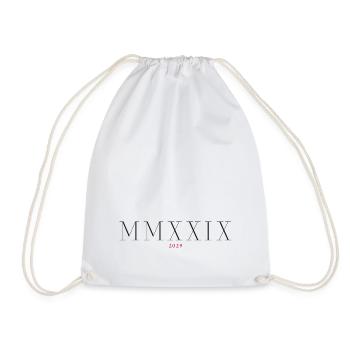 Roman Numeral Year of Birth Made in 2029 - Drawstring Bag - white - Front