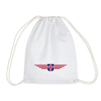 Iceland T-Shirt – Magic of the Northern Lights - Drawstring Bag - white - Front