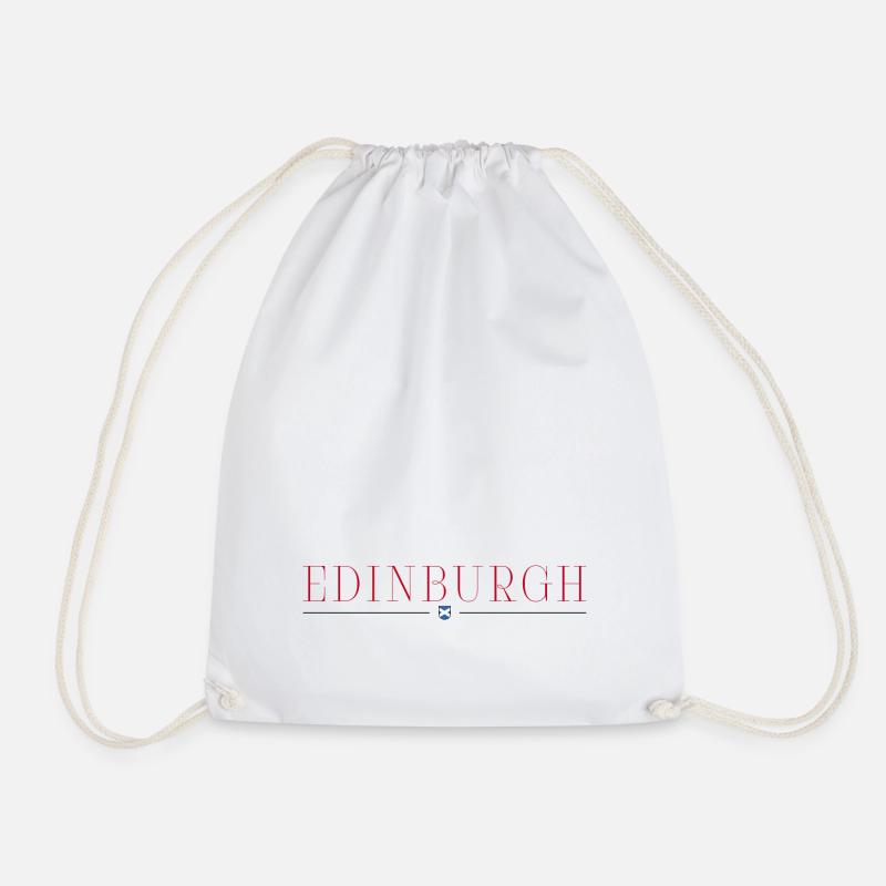 Edinburgh Stil Design T-Shirt - Turnbeutel - Weiß