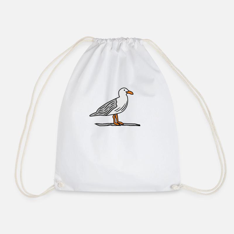 Möwe auf Stein - Turnbeutel - Weiß