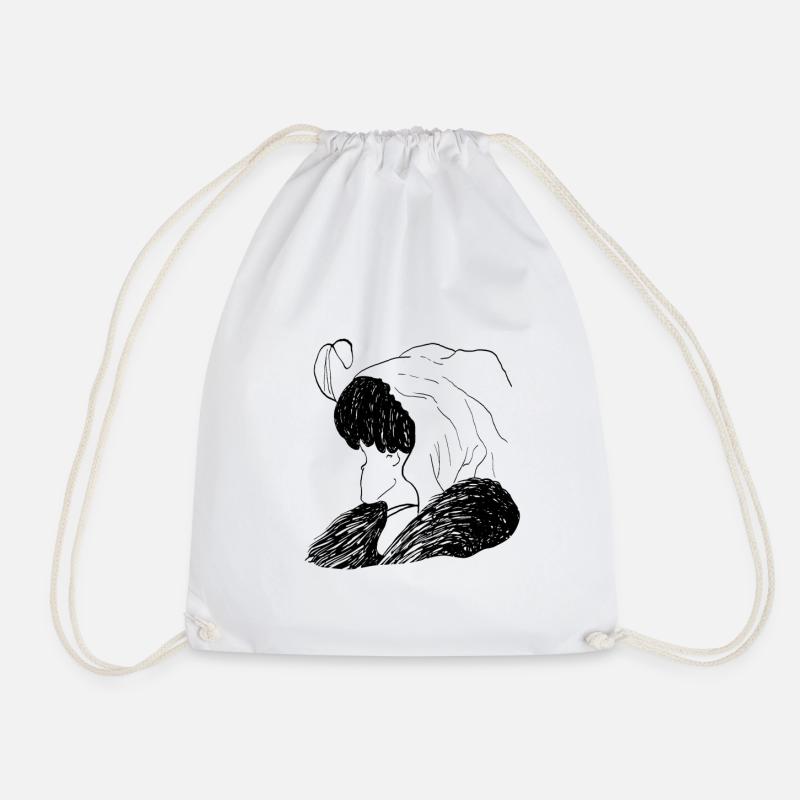 bagging old lady or young woman - Drawstring Bag - white