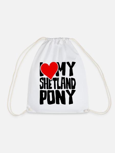 Ich liebe mein Shetland Pony - Turnbeutel - Weiß