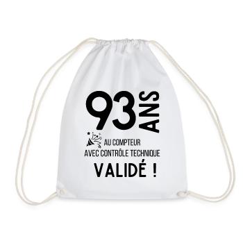Anniversaire 93 ans humour adulte cadeau - Sac de sport léger - blanc - Devant