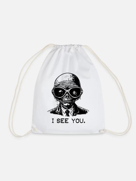 Brille aus dem Weltraum: Alien, ich sehe dich - Turnbeutel - Weiß