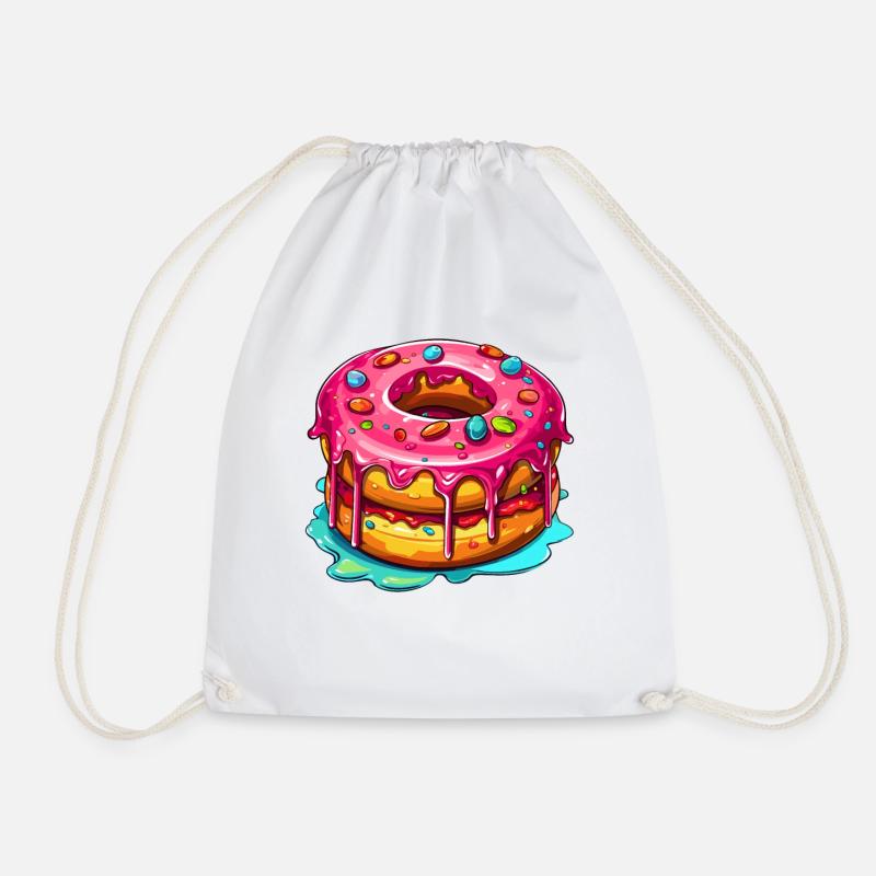 Der glasierte Doppel Donut - Turnbeutel - Weiß