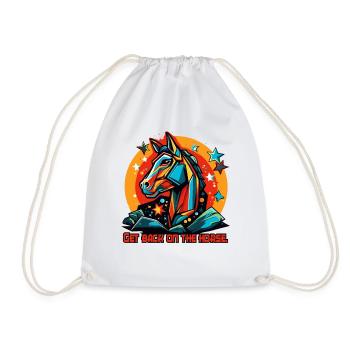 Back in the saddle, back on the horse - Drawstring Bag - white - Front