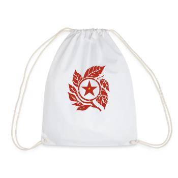 A Star and Leaves - Social Emblem - Drawstring Bag - white - Front