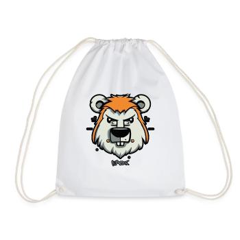 Hamster, Beaver, Rodent - Drawstring Bag - white - Front