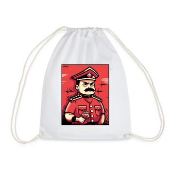 Hard mustache man with flowers for mom - Drawstring Bag - white - Front
