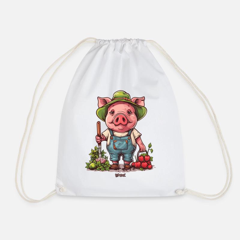 Gartenarbeit Garten Schwein Gärtner - Turnbeutel - Weiß
