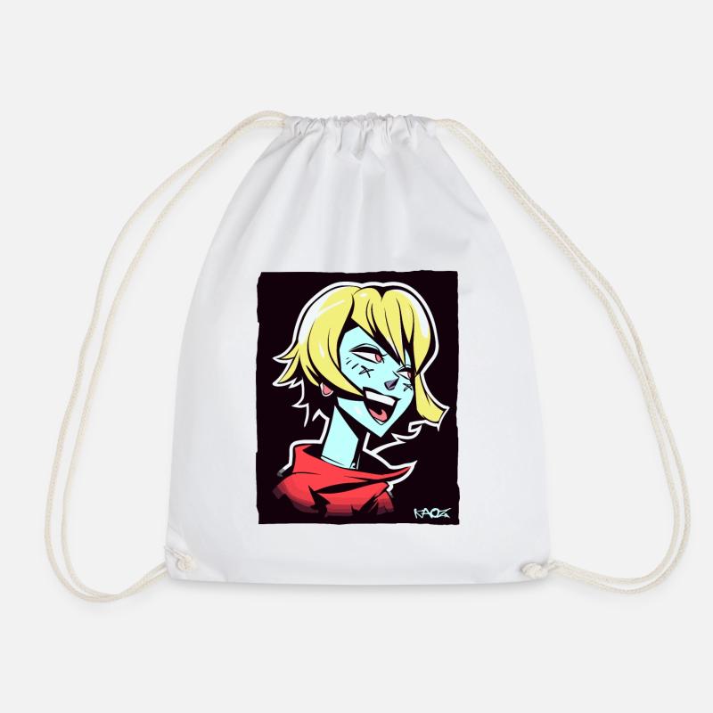 Cooles und glückliches Anime-Mädchen - Turnbeutel - Weiß