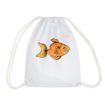 Swimming goldfish at the top - Drawstring Bag - white - Front
