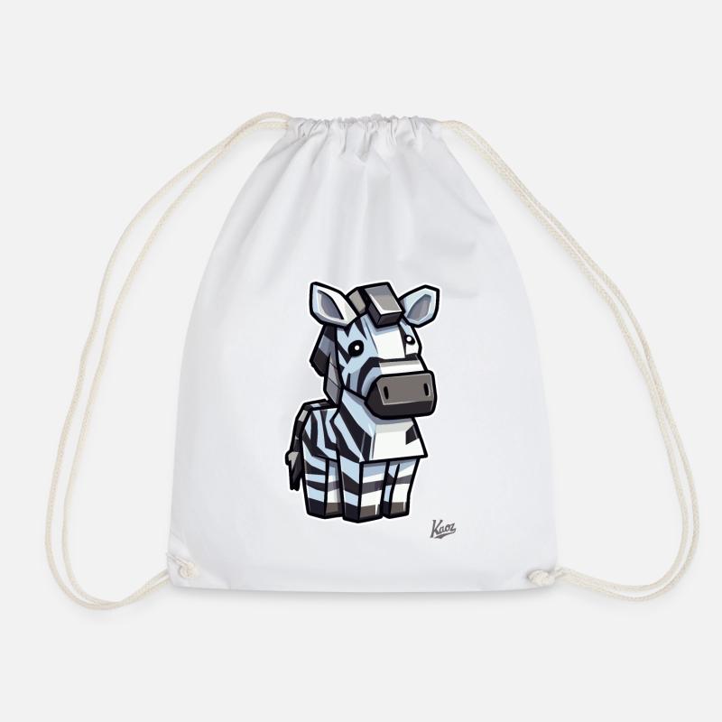Pixel-Gamer-Zebra - Turnbeutel - Weiß