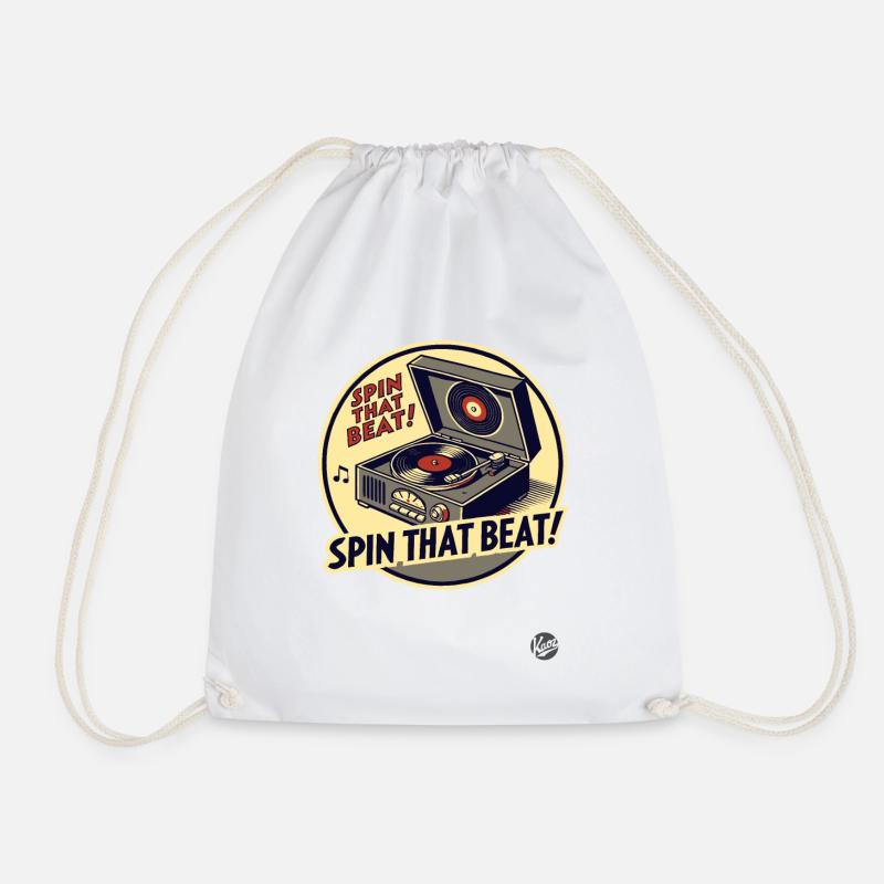 Boîtier de platine vinyle rétro vintage - Sac de sport léger - blanc