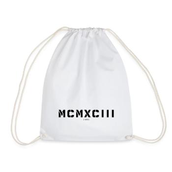 Roman numeral year of birth Made in 1993 - Drawstring Bag - white - Front