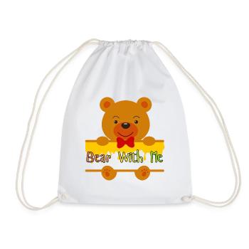 Bear With Me Cute Teddy Design - Sac de sport léger - blanc - Devant