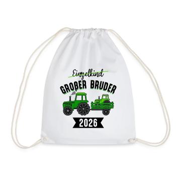 Only Child Big Brother 2026 Pregnancy Baby - Drawstring Bag - white - Front
