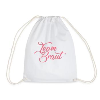 Team Braut Shirt JGA Junggesellinnenabschied - Turnbeutel - Weiß - Vorne