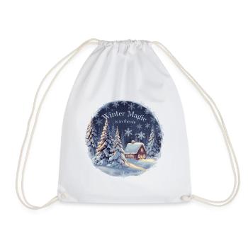 Winter Magic is in the Air – Winter Landscape - Drawstring Bag - white - Front