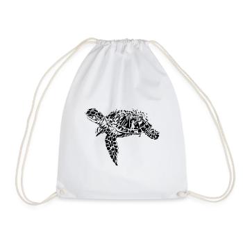 turtle - Drawstring Bag - white - Front