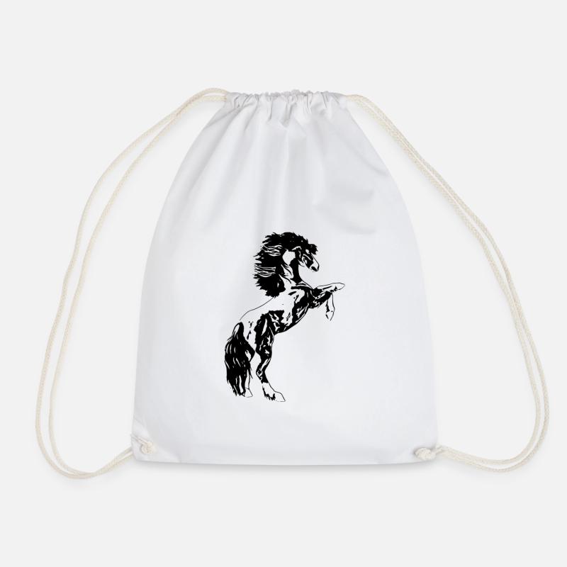 stallion - Drawstring Bag - white