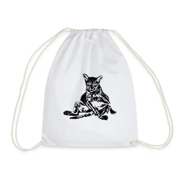 Chat - Sac de sport léger - blanc - Devant