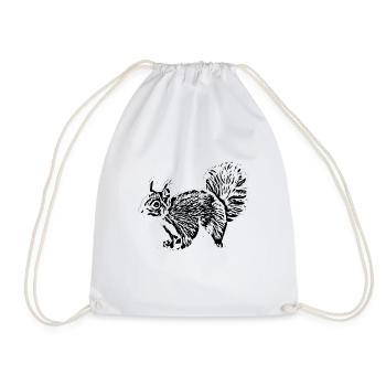 squirrel - Drawstring Bag - white - Front