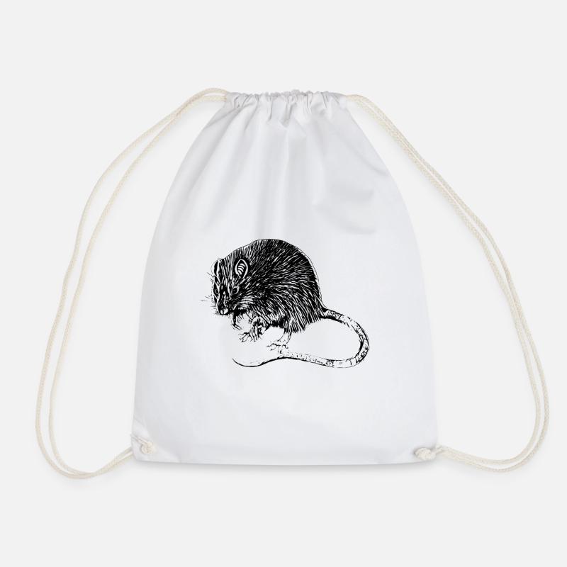 rat - Drawstring Bag - white