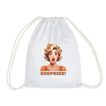 Surprise! - Drawstring Bag - white - Front