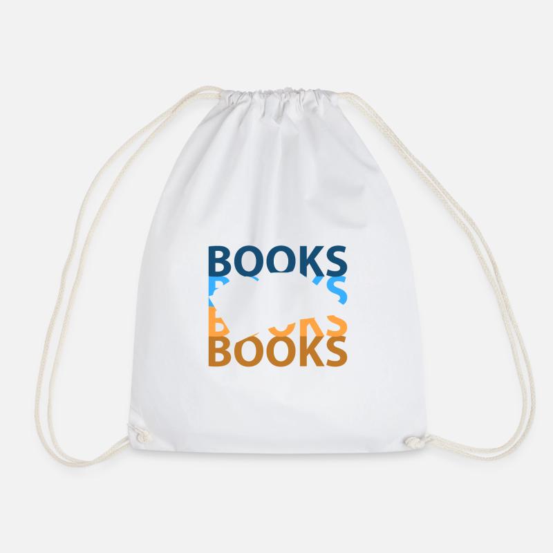 Books book - Drawstring Bag - white