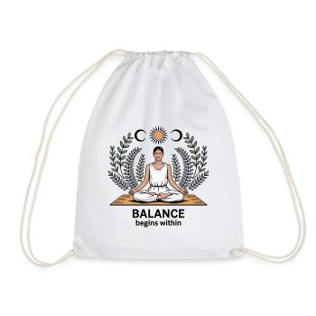 Balance Begins Within - Yoga - Turnbeutel - Weiß - Vorne